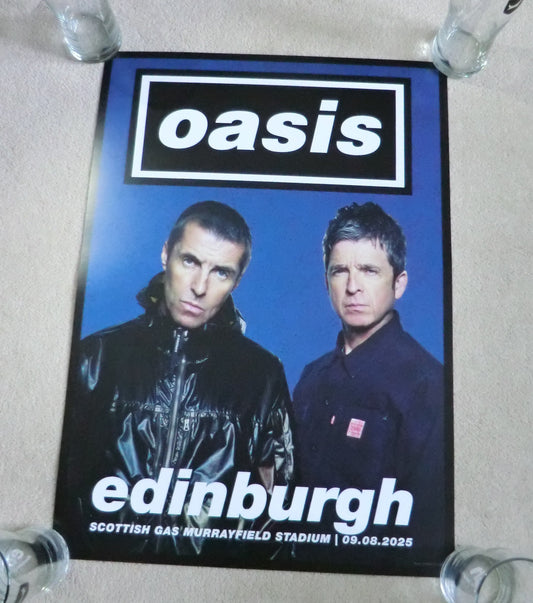 Oasis live'25 9th August 2025 Edinburgh Lithograph Poster