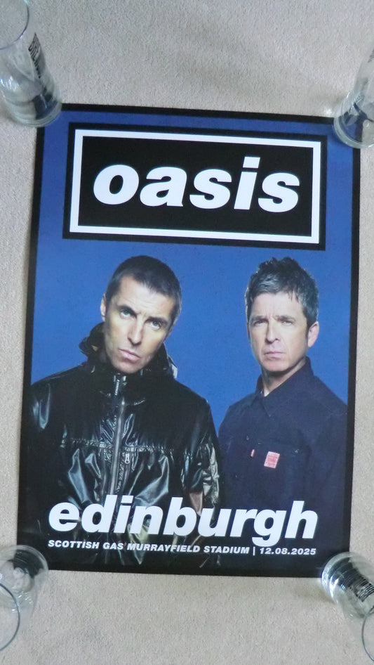 Oasis live'25 12th August 2025 Edinburgh Lithograph Poster